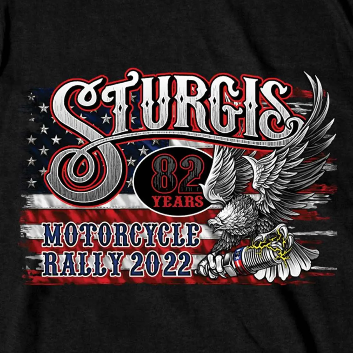 2022 Sturgis Motorcycle Rally SPB1017 Men’s Freedom Ride Black T-Shirt