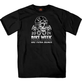 2024 Daytona Beach Bike Week Vintage Skull Black T-shirt EDM1200