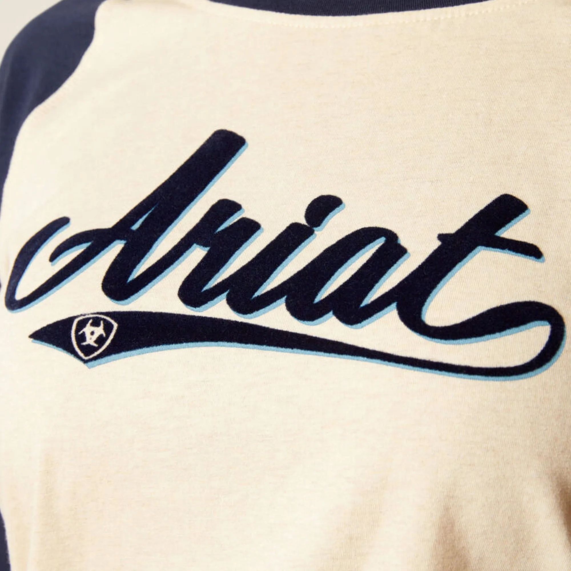 Ariat Ladies Starter Long Sleeve T-Shirt - Oatmeal Heather/Navy