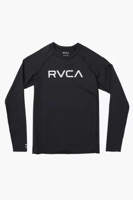 Boys Swim RVCA Long Sleeve Boys Rash Guard - Black