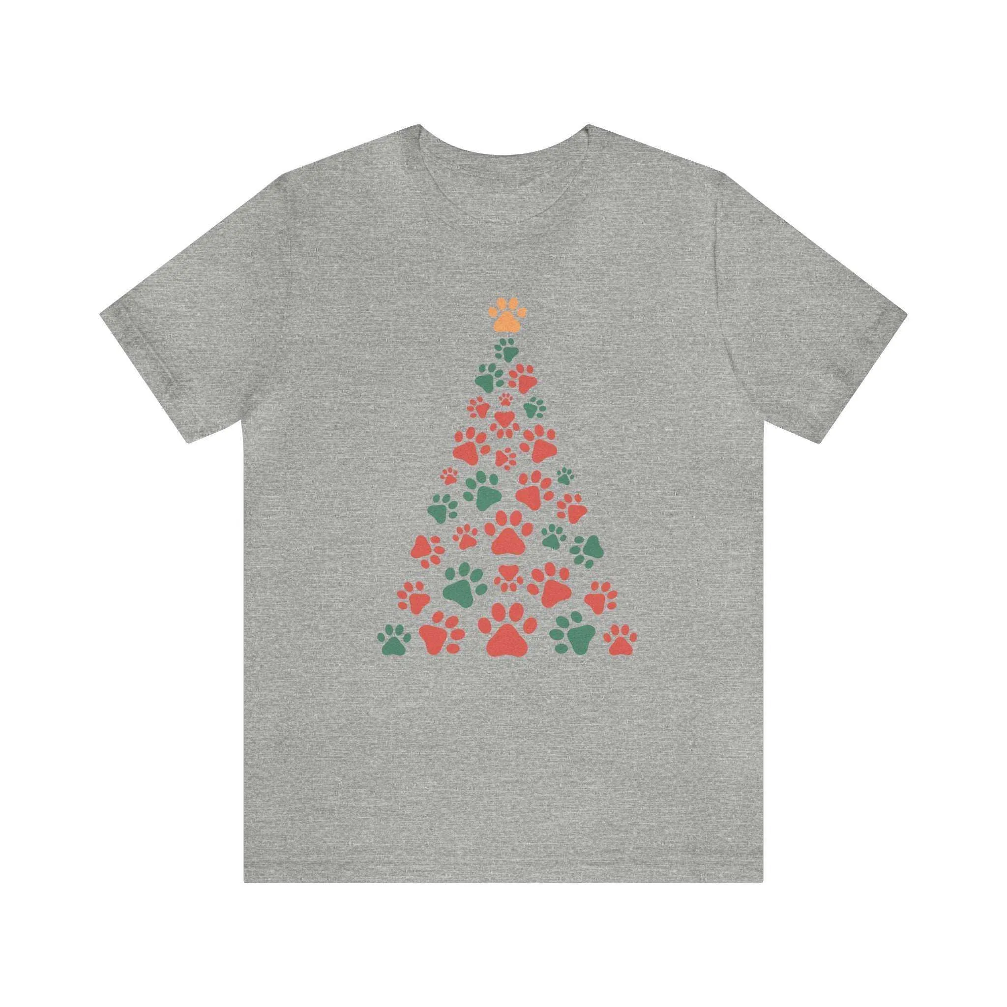 Christmas Tree with Dog Paws Unisex Bella Canvas 3001 T-Shirt