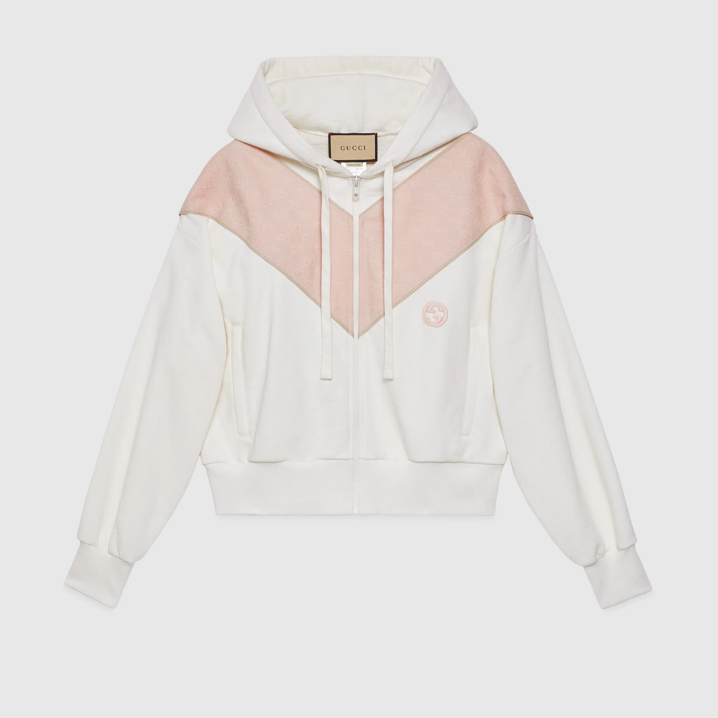 Cotton Jersey Zip Sweatshirt With Patch