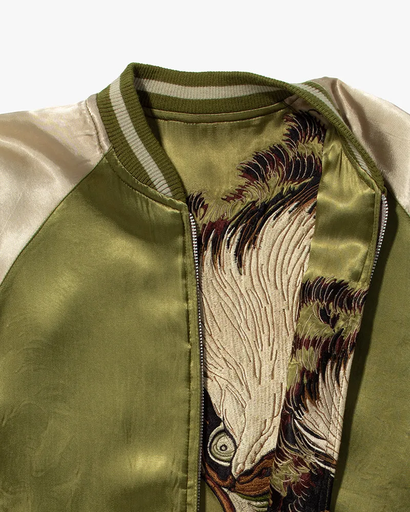 Japanese Repro Souvenir Jacket, Light Green with Eagle