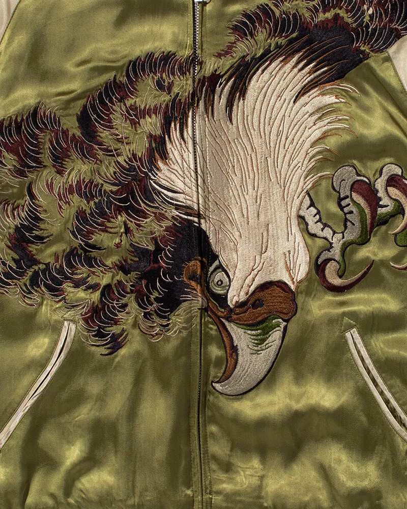 Japanese Repro Souvenir Jacket, Light Green with Eagle