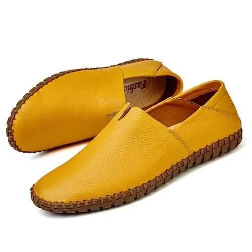 Large Size Men Soft Sole Genuine Leather Flats Loafers