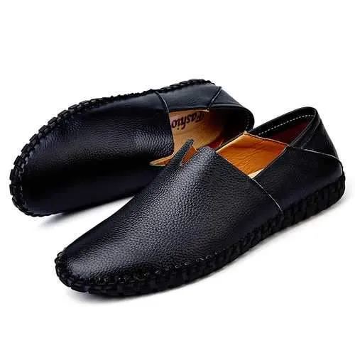 Large Size Men Soft Sole Genuine Leather Flats Loafers