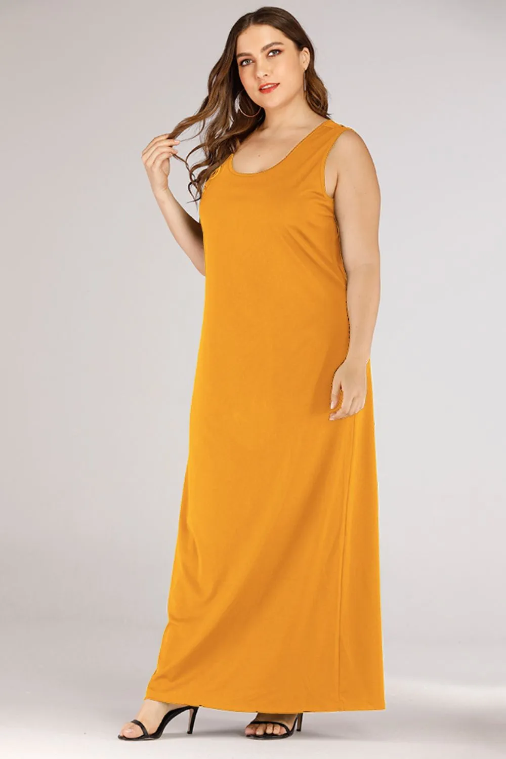 Plus Size Scoop Neck Maxi Tank Dress