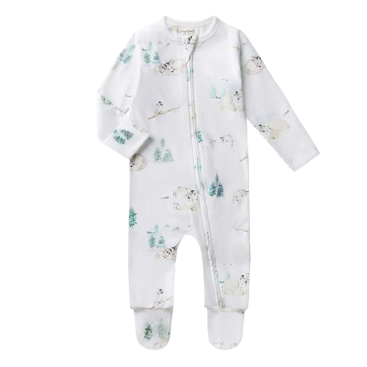 Snuggle Hunny Snuggle Sleepsuit Zip Footie - Arctic Organic